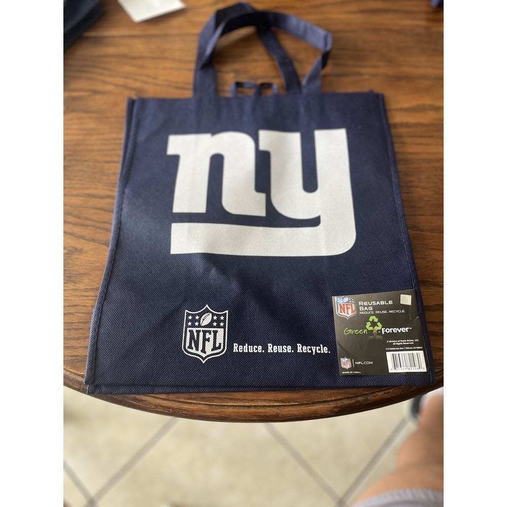 NFL Team Logo Reusable New York Giants Grocery Tote Shopping Bag New